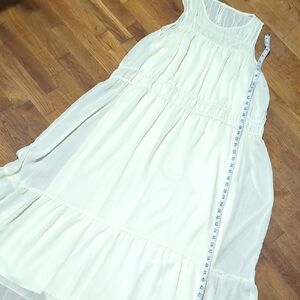 New wo Tags SHEER Layered TIERED Maxi Dress SIZE L